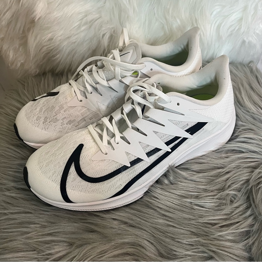 White and black Nike Zoom Rival Fly running sneakers